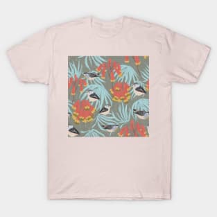 Small birds and trumpet flower T-Shirt